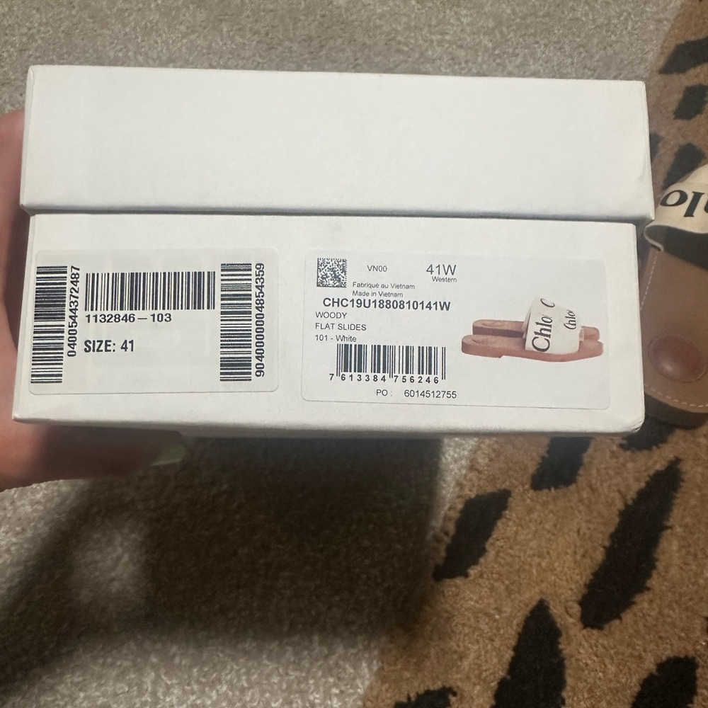 Chloe Woody Cream and Brown Slide Sandals with Wide Strap - Picture 6 of 6